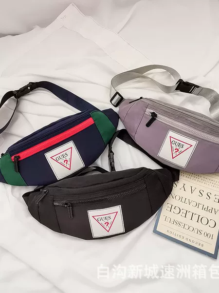 New fashion brand large capacity waist bag college style shoulder bag men's messenger bag fitness personality street fashion chest bag