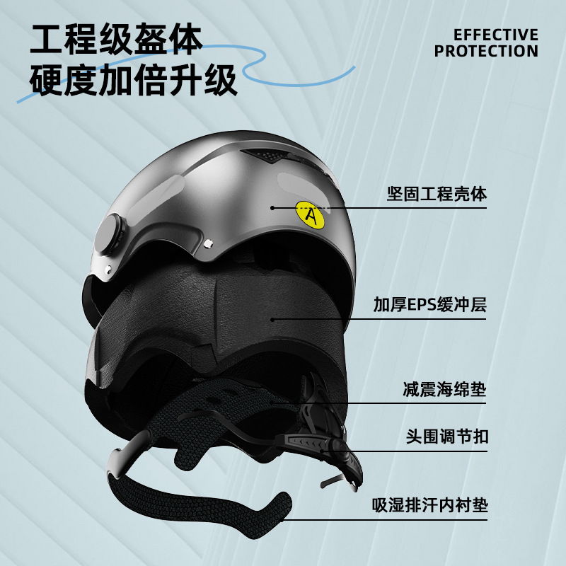 Nuevo estándar nacional 3C certificado casco de motocicleta de verano de los hombres protección solar coche eléctrico medio casco de cuatro estaciones de las mujeres