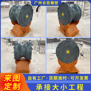 Manufacturers supply large fiberglass drum sculptures processing landscape gray bronze drum sculptures custom wholesale