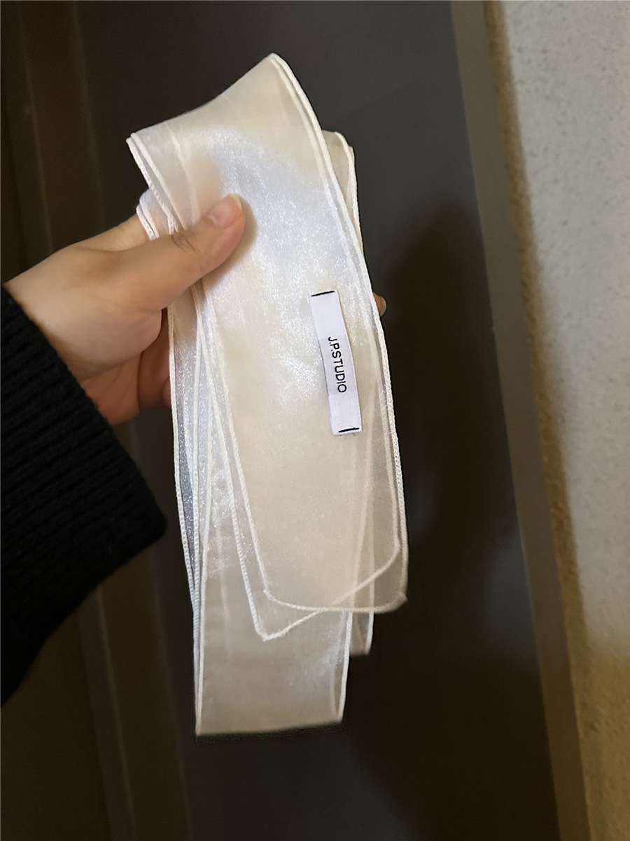 3#오프화이트(노란빛)-오간자리본