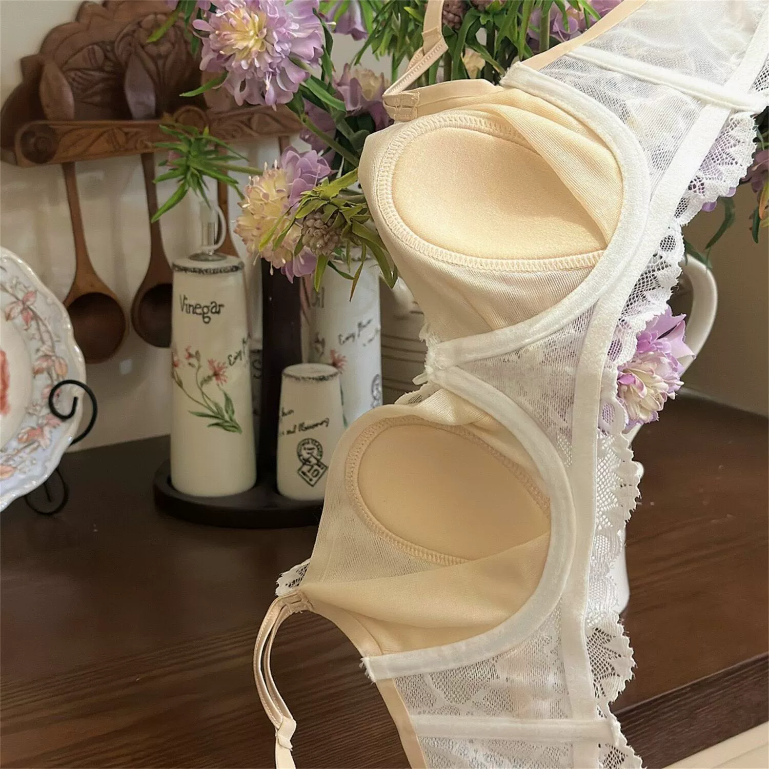 Summer thin supporting underwear, sexy bra, french style