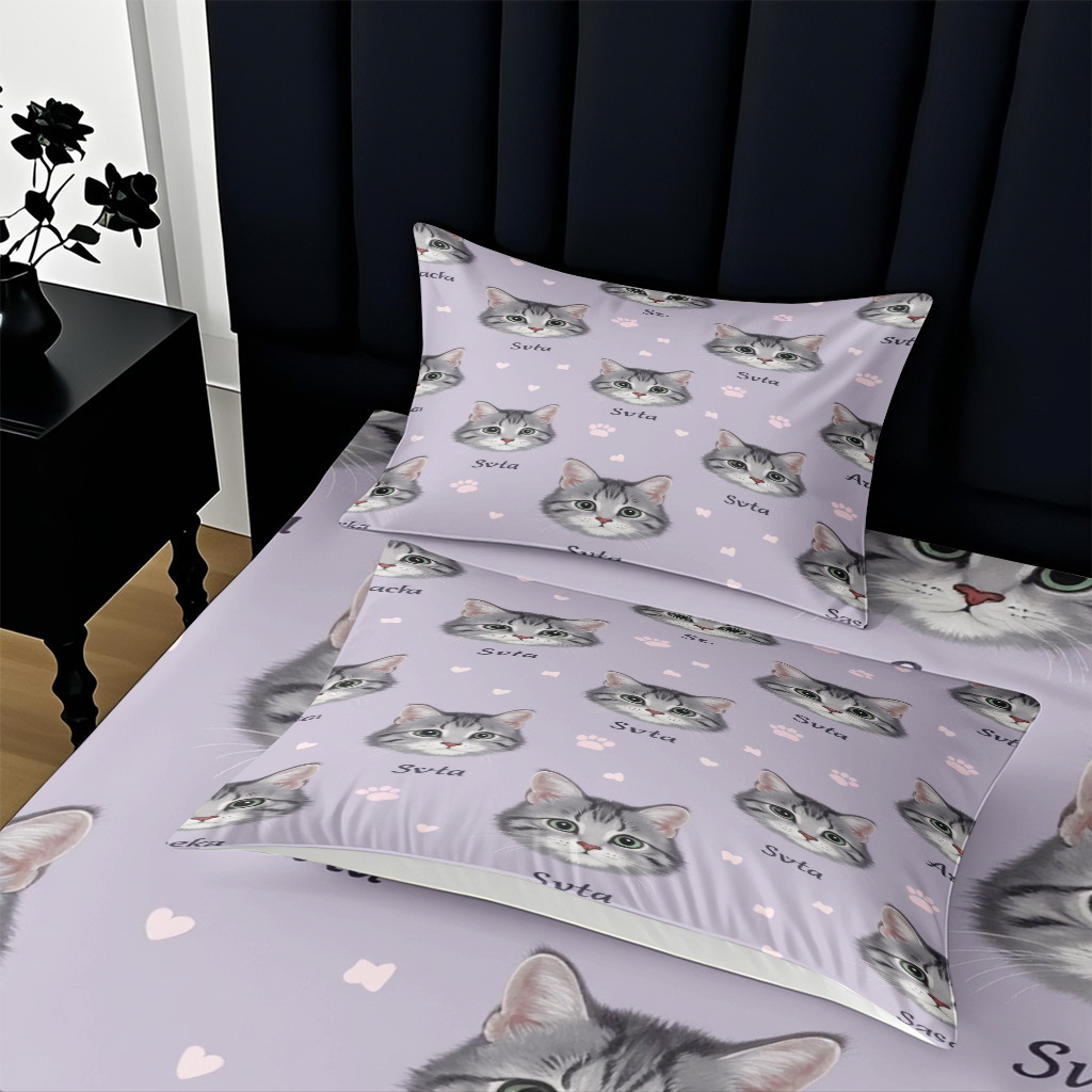 Transfronterizo dibujo de fabricación de lana 3D impresión digital cama cama capas de almohada fuente fabricante puede conectarse a TEMU / JIT