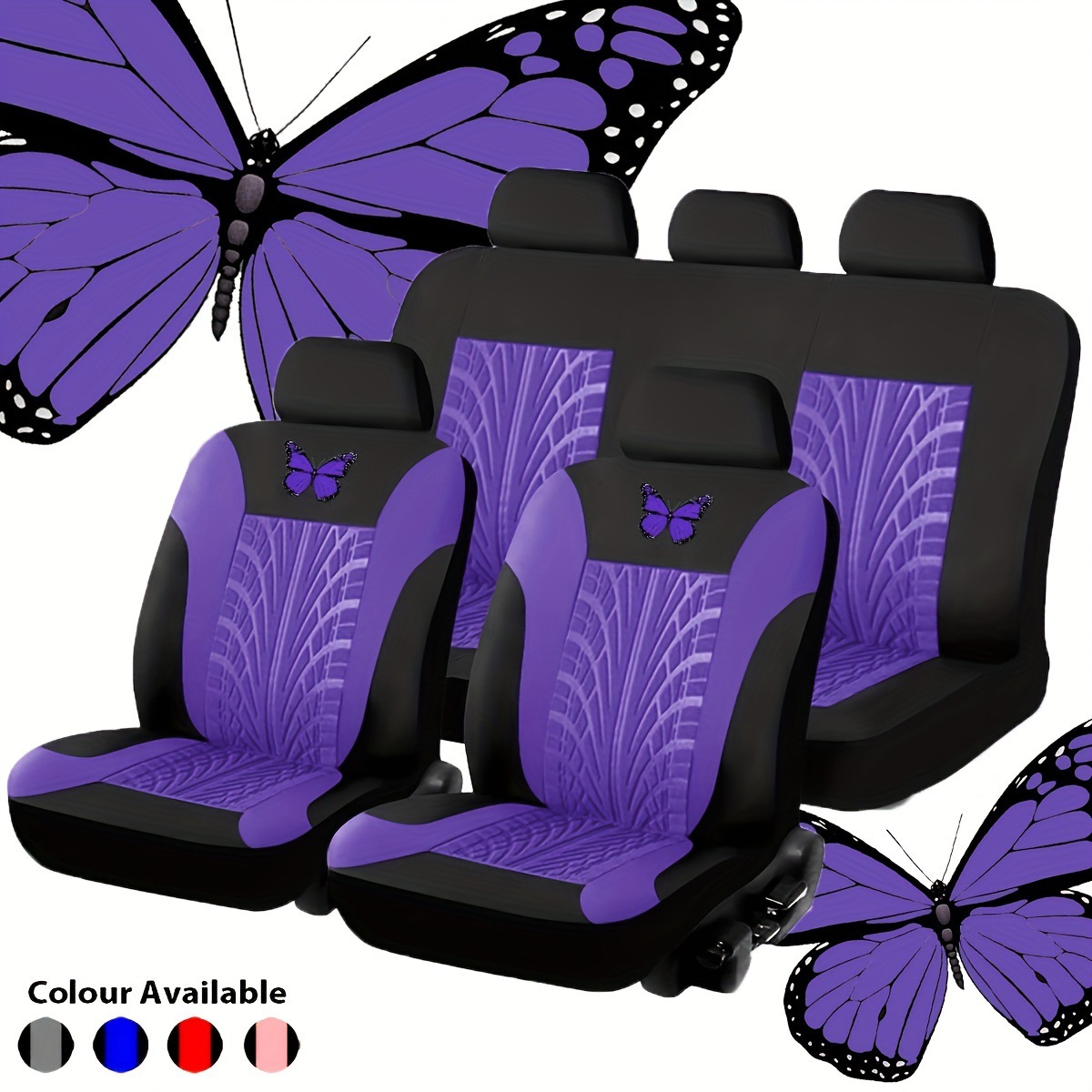 Universal Five-Seater Comfortable Polyester Fiber Car Seat Cover Butterfly Press Style Car Interior Export