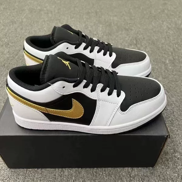Aj1-white and black gold [pure original rubber sole + friction sound]