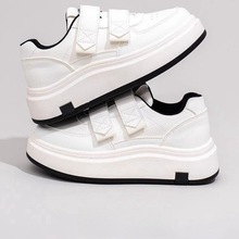 爆款厚底魔术贴板鞋女2025秋季新款ins潮百搭学生运动休闲小白鞋