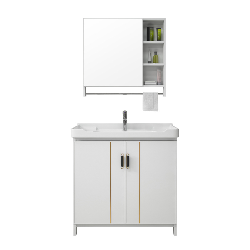 Simple piso lavabo moderno simple baño gabinete combinación tabla de lavado lavabo integrado cuenca