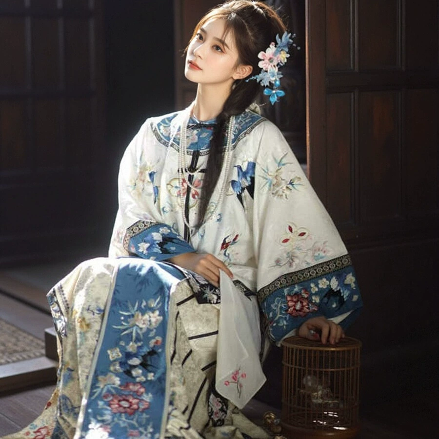 Цин Хань женский кардиган с круглым воротником в новом китайском стиле