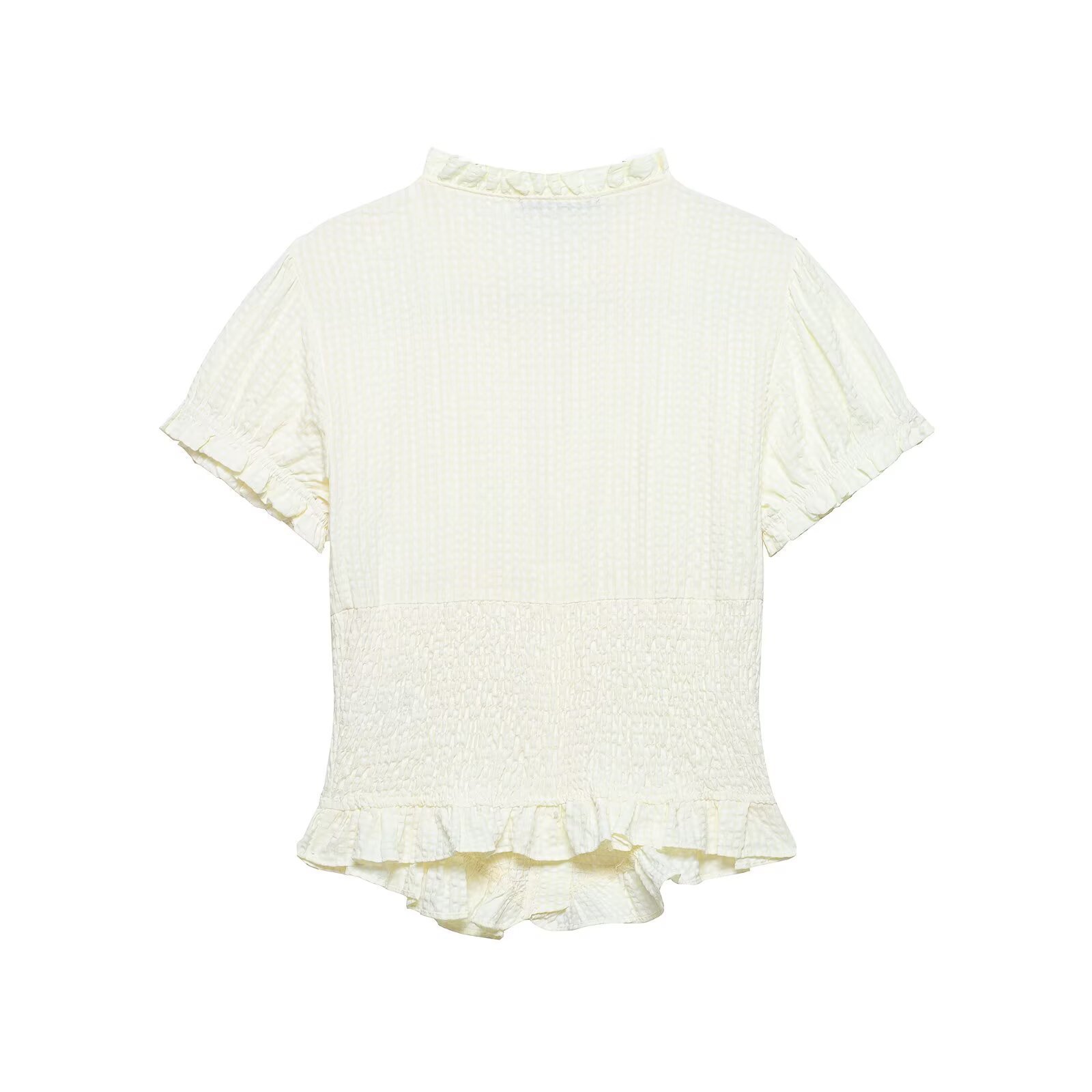 Women's Clothing Women's Bow Embellished Patchwork Shirt Top Elegant Fashionable Spring Summer For Formal & Casual For Women_ecoleips.com