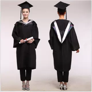 学士服毕业礼服学院风学位服硕士成人大学生女文科理科毕业袍