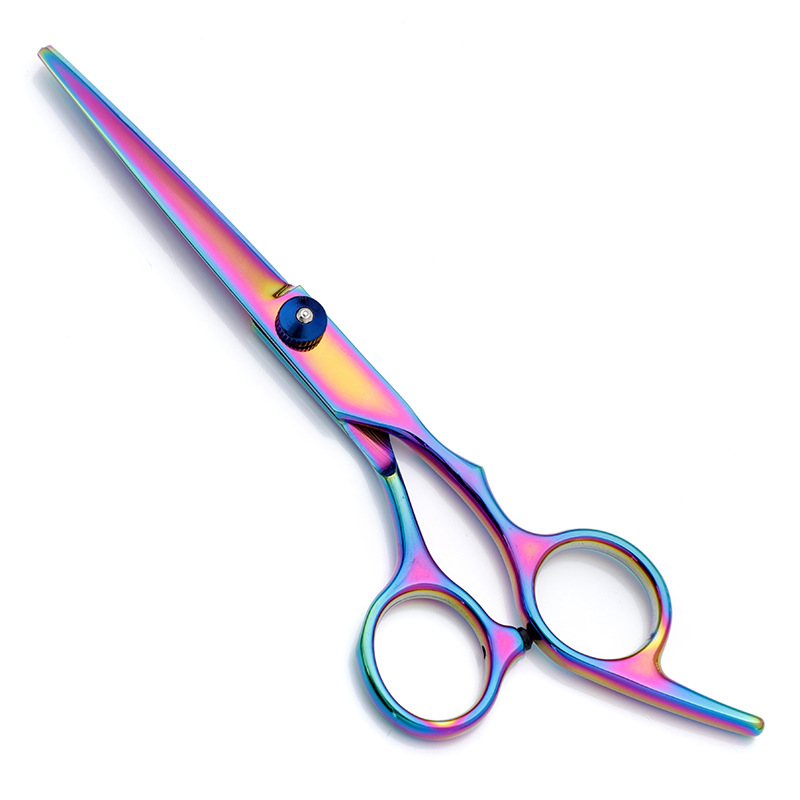 Forbici da parrucchiere per tagliare la frangia, forbici dritte per sfoltire, colorate e nere, forbici a vite diamantate rosse, per rifinire la frangia._voghion.com