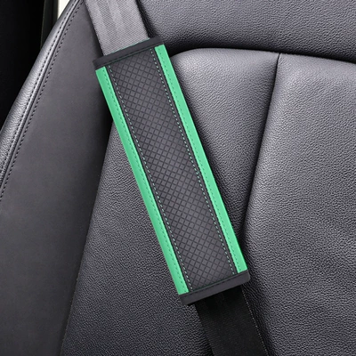 Protective Cover Interior Safety Belt — Seat belt shoulder pad - ddjy-diamond-pattern-shoulder-pad-single-blackgreen-24cm