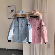 大鹅羽绒服同款加拿大远征08款狼毛超厚男女中长款派克大衣4660M