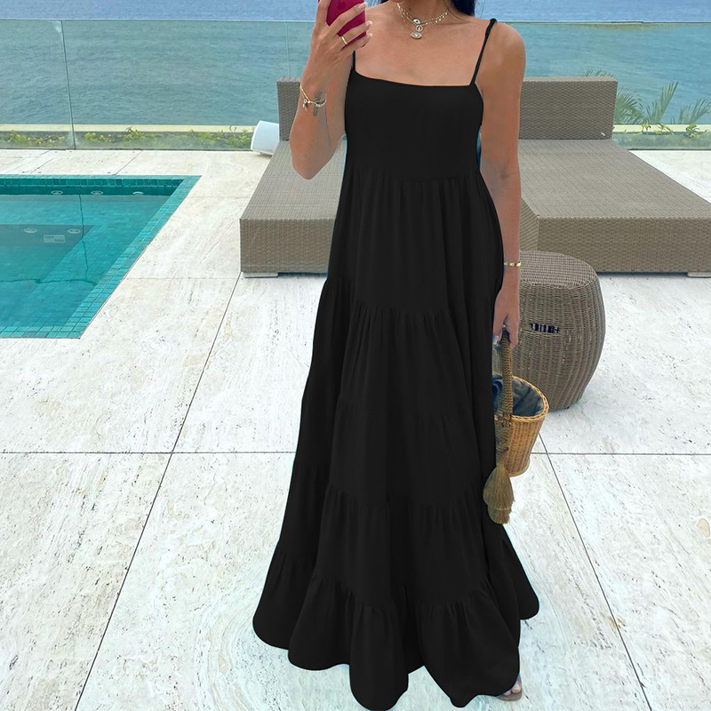 Commute Solid Color Maxi Long Dress display picture 3