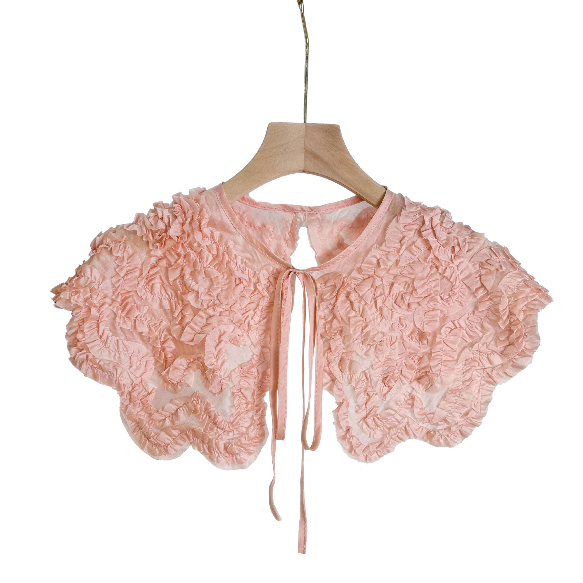 Collar falso rosa tridimensional con camisa falda vestido damas transfronterizas primavera y verano con pequeños accesorios de decoración de chal image 3