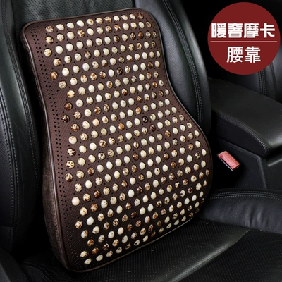 High-end hand-crocheted Bodhi car seat: Cool pad - individual-lumbar-supportwarm-luxury-mocha
