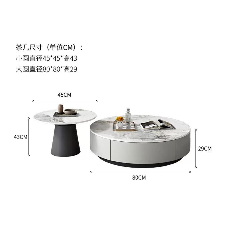 Juego de mesa de centro y mueble para TV de pizarra para apartamentos pequeños, sala de estar moderna minimalista, nuevo modelo de mueble de suelo minimalista de estilo italiano. image 6