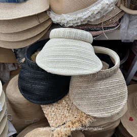 简约轻奢遮阳帽女夏季防晒空顶帽防紫外线大檐帽骑车户外发箍帽