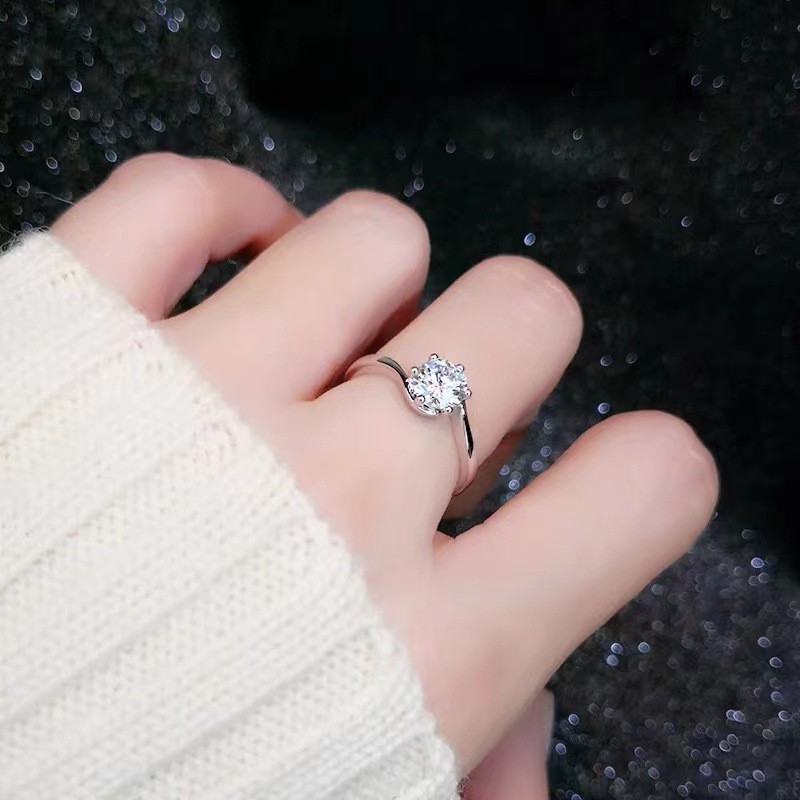 Moissanite Titanium Steel Ring Women, Unique Design, New Style, Light Luxury Ring, High-end Feel, Holiday Gift For_voghion.com