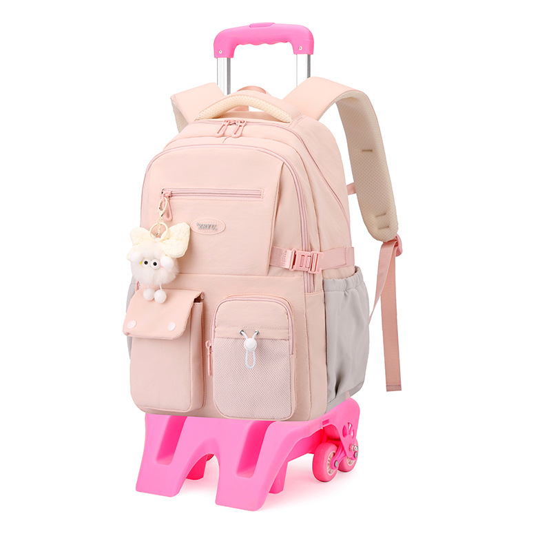 Seis ruedas de pie alto rosa