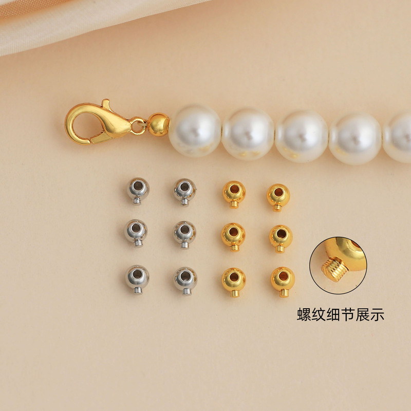 Wholesale Threaded Positioning Clasp Plated with 18K Real Gold, Color-Preserving DIY Necklace Bracelet Fastener, Pressure Cooker End Cap Snap Button Accessories Wholesale Threaded Positioning Clasp Plated with 18K Real Gold, Color-Preserving DIY Necklace Bracelet Fastener, Pressure Cooker End Cap Snap Button Accessories
