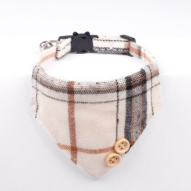 베이지 큰 격자 무늬 폭발 스타일 타액 타월