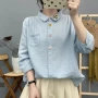 双层柔软文艺日系衬衫