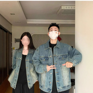 Couple's Clothing Spring & Fall 2025 Retro Hong Kong Style American Denim Jacket Men's and Women's Trendyy Jacket Loose and Handsome Wear-Resistant