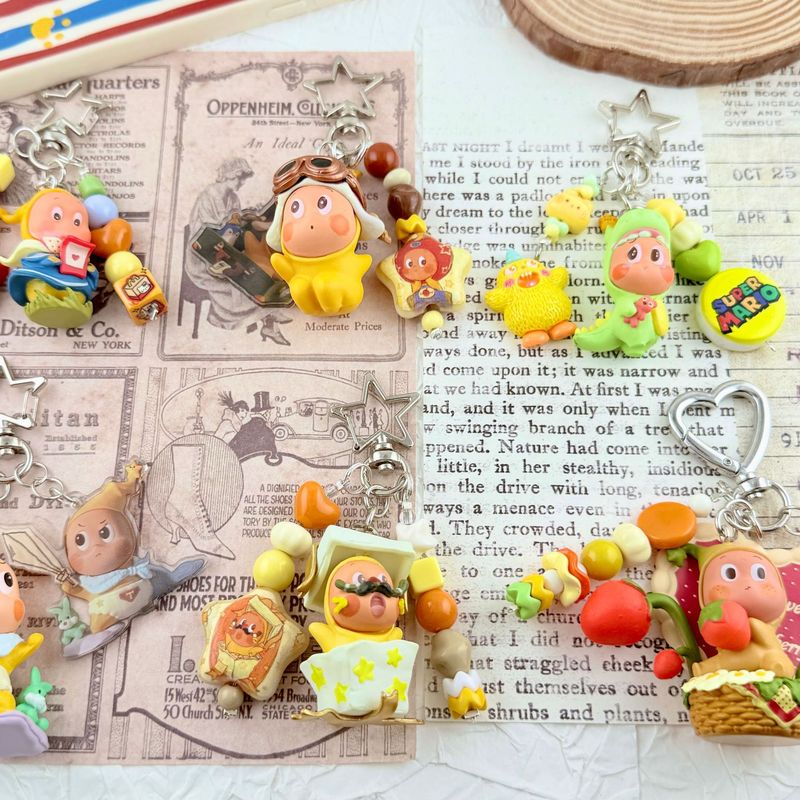 POPMART バブルマート スターマン チェンジベビー かわいい携帯電話チェーン トレンディなファッションペンダント キーホルダー ギフト|undefined
