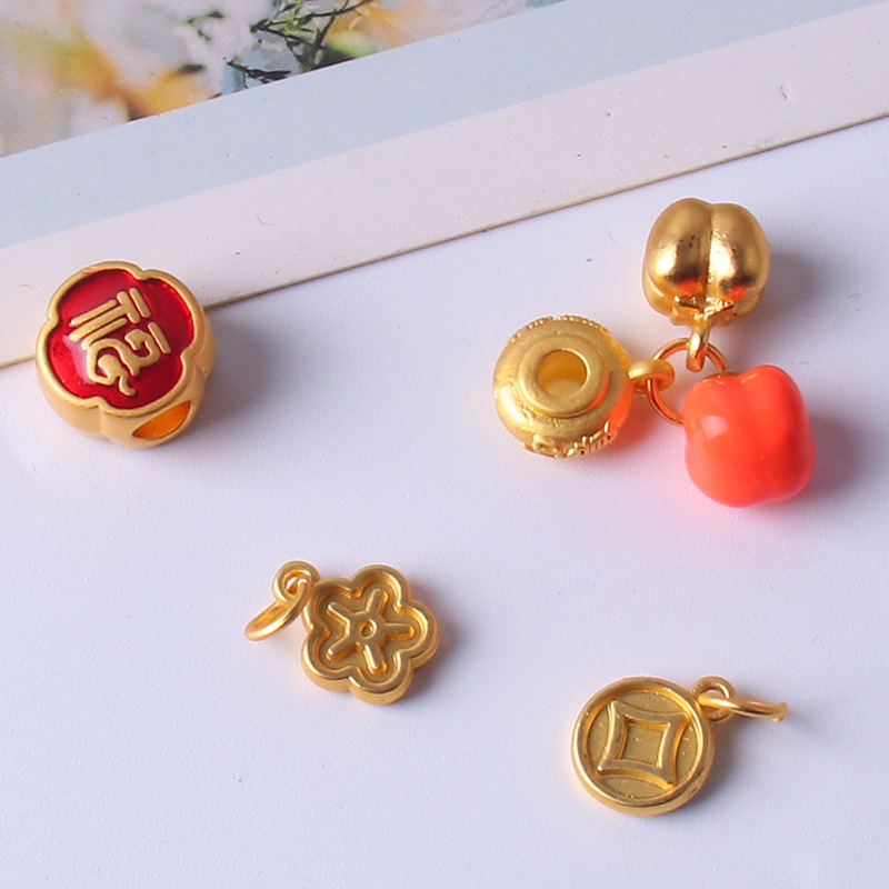 New Persimmon Ruyi bracelet pendant old gold large hole alloy accessories Ruyi bracelet accessories pendant material wholesale New Persimmon Ruyi bracelet pendant old gold large hole alloy accessories Ruyi bracelet accessories pendant material wholesale