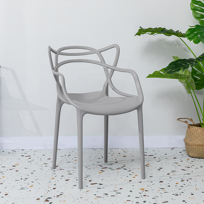 Silla hueca de plástico ratán creativo internet celebridad silla de oreja de gato silla de vid de plástico engrosada negociación de oficina mesa de ocio y silla
