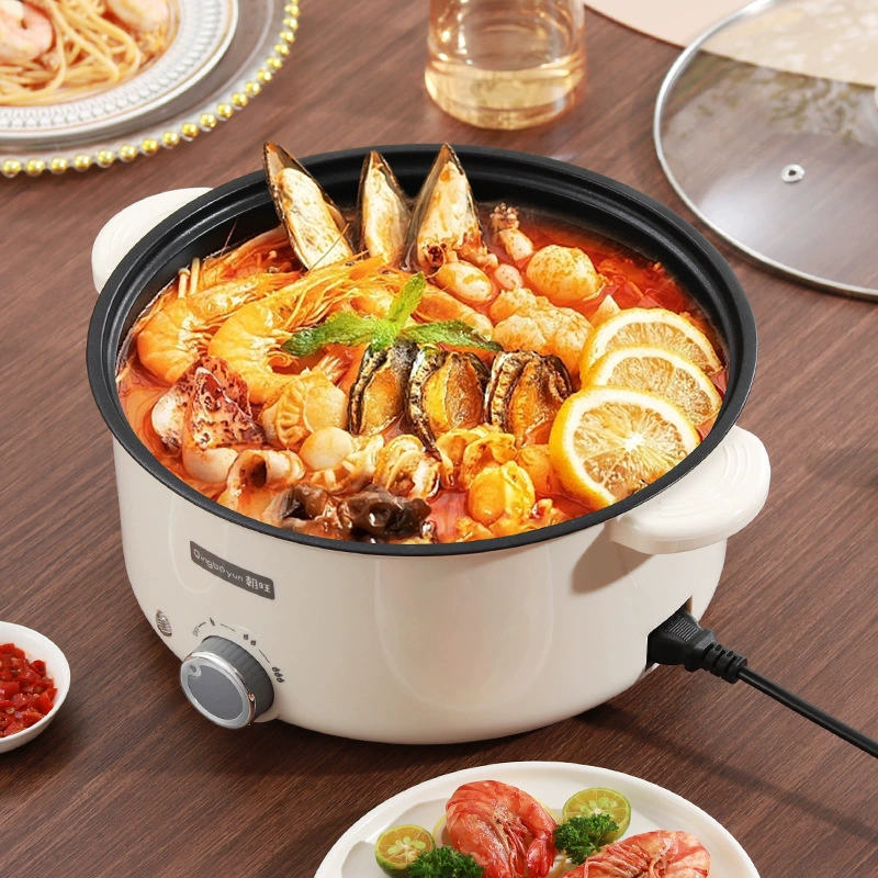 Большая емкость бытовой электрической кастрюли Pot Pot Pot Горячая кастрюля многофункциональная для готовки кастрюли для общежития Демонстрационное стиль Stir-Fry Pot Пароварка
