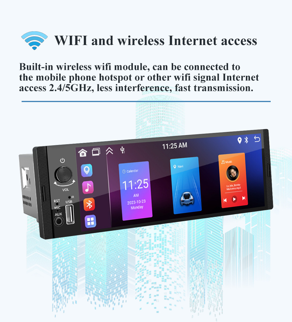 Hot Selling 6.36inch Car Navigator Smart Car Reverse Image Multimedia All-In-One Bluetooth Android Player