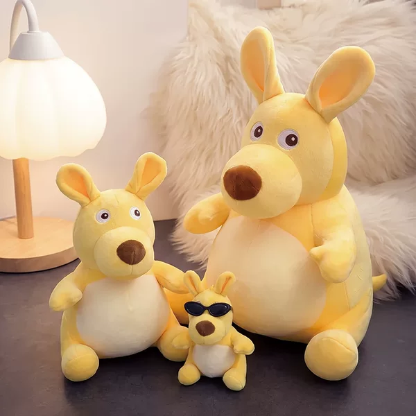 Abstract chubby yellow mouse plush toy pendant, kangaroo fun doll bag decoration, gift for girls