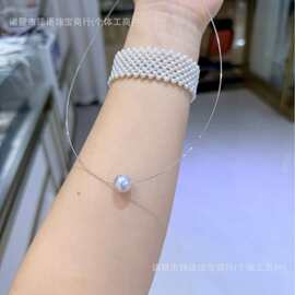 10-11mm天然海水珍珠澳白通体纯银银项圈正圆基本无暇诸暨珍珠