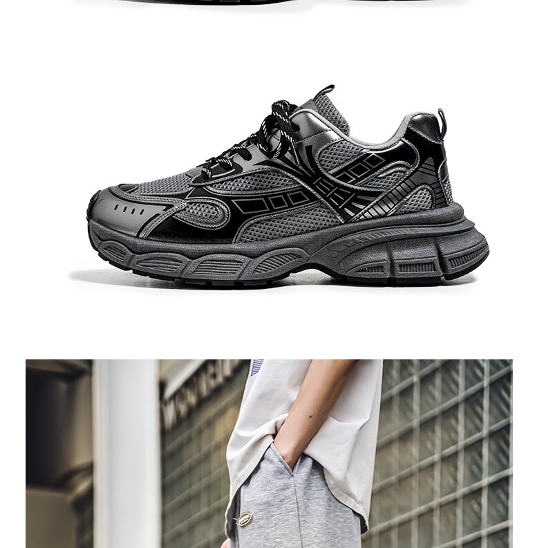 Men's Summer Mesh Breathable Sneakers For Teenagers, Casual Running With Height-increasing Design, Featuring A High-end_vogvips.com