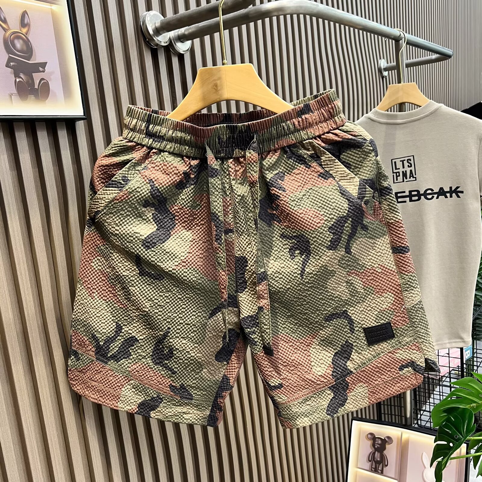 Shorts Men's Summer American Style Puppies Handsome Young and Middle-aged Loose Trendy Men's Retro High Street Straight Sports Casual Pants