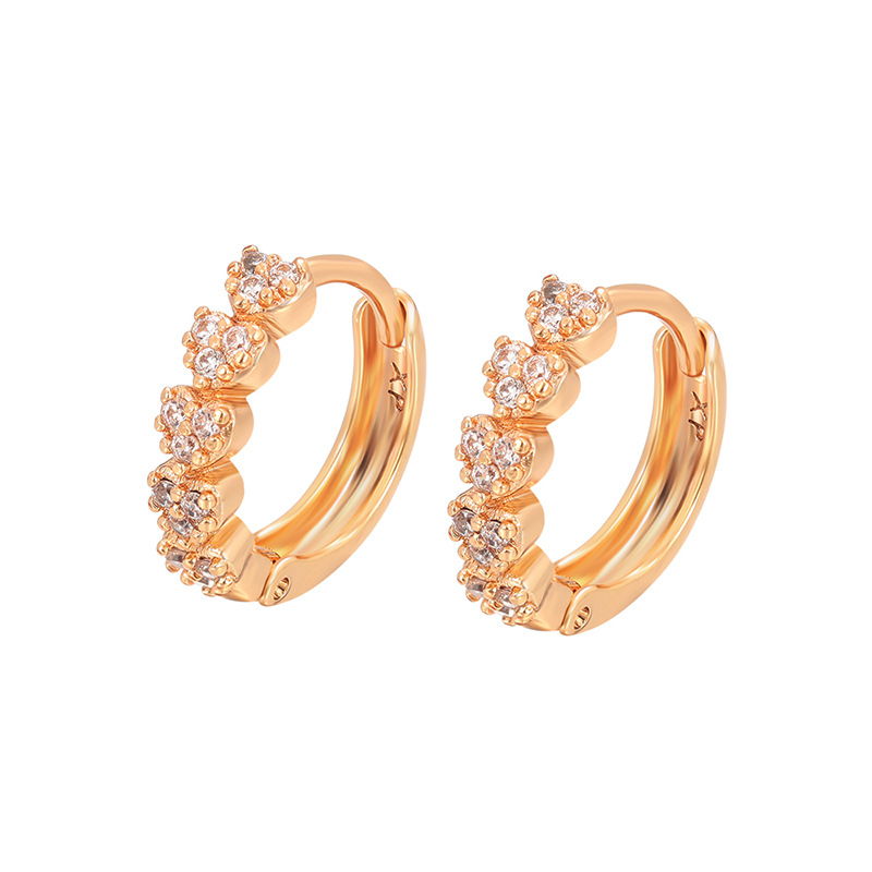 Xuping retro amor ruso orejeras de aleación de cobre chapado 18k nicho geométrico orejeras redondas personalizadas