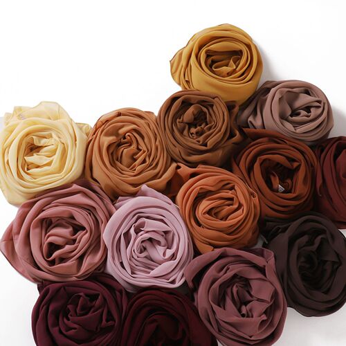 New Product Solid Color Pearl chiffon square scarf, single color chiffon pearl headband scarf, small size shawl for women