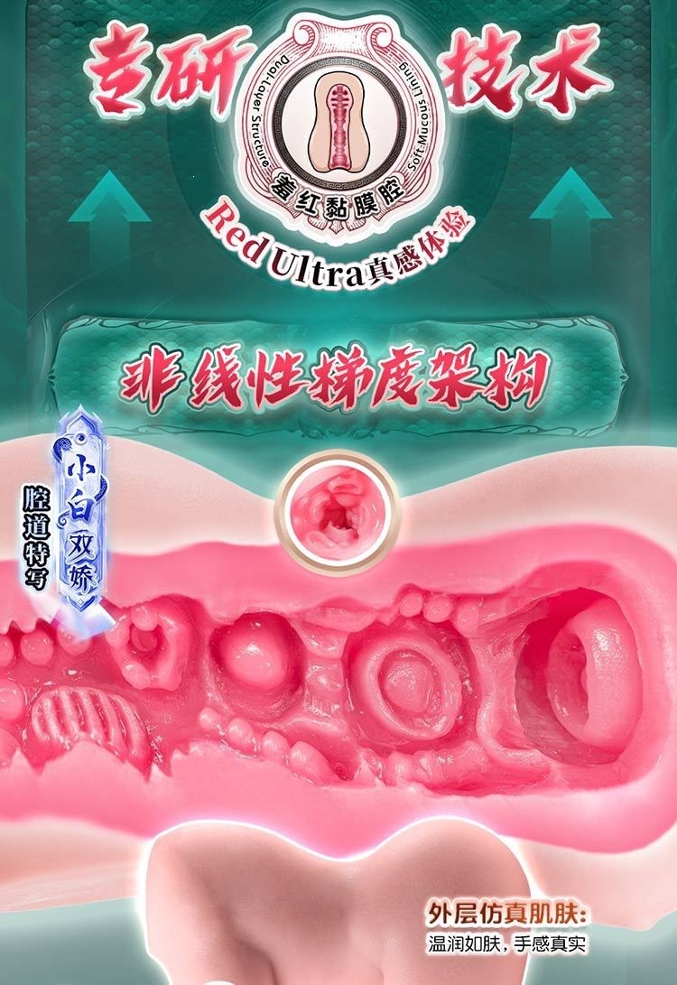Lulu Cup Green and White Love 2nd Generation Manual Masturbator Cup in TPE — detail image 14