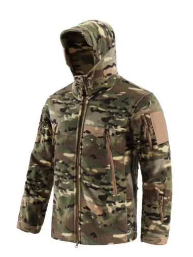 Esdy Outdoor Sports Fleece Jacket Polar Fleece Cardigan Cycling Mountaineering No. 1 Men's Jacket with Hood