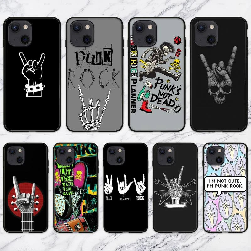 Convient pour 14promax style punk rock musique minimaliste personnalité crâne étui de téléphone_voghion.com