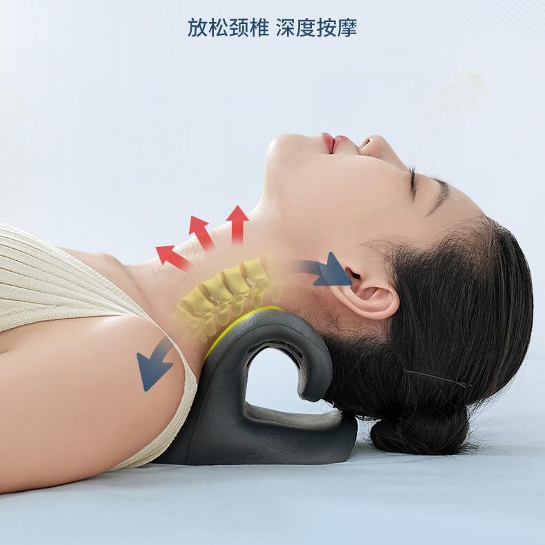 颈椎按摩枕重力指压颈部按摩枕颈肩修复枕家用牵引矫正按摩器批发|undefined