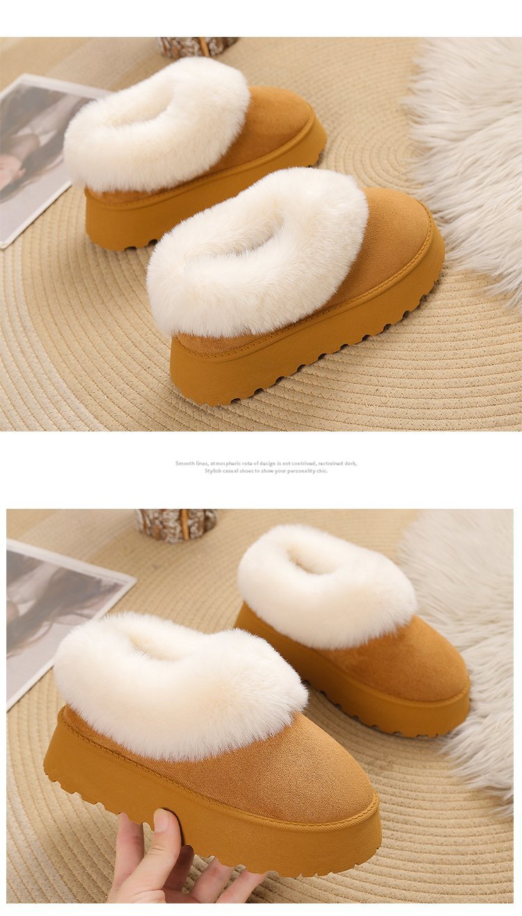 A new winter slip-on snow boots women's shoes plush one cotton shoes plus velvet thickened_voghion.com