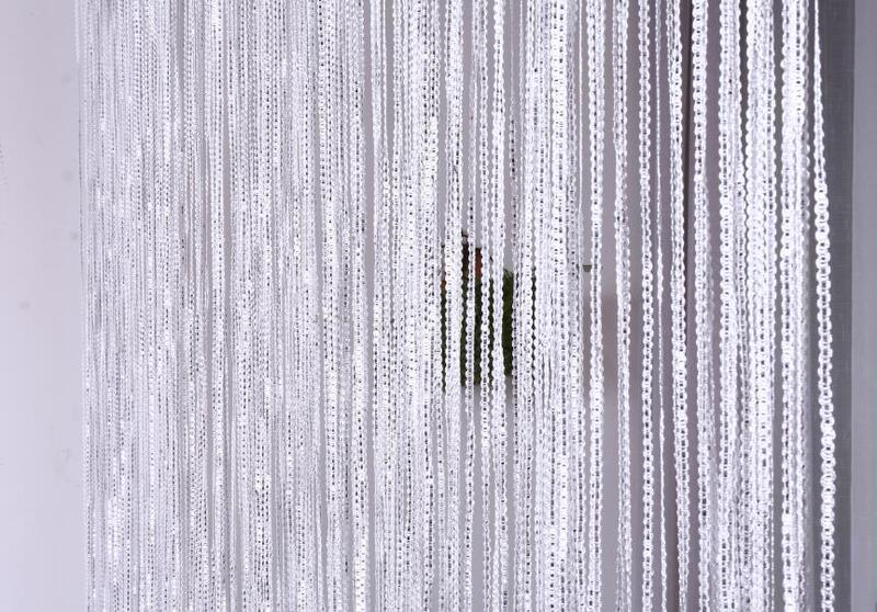 Finished product widened 1*2 encryption S silver leather line curtain S line curtain/door curtain/partition entrance curtain/pay, beige American country