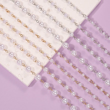 铜包铁抗氧化手工链条DIY项链手链包包配件仿珍珠九字针串珠链