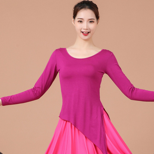 Women's Square Dance Top, Ethnic Style Dance Costume Performance Wear Modal Dancing Dress, Single Dance Costume