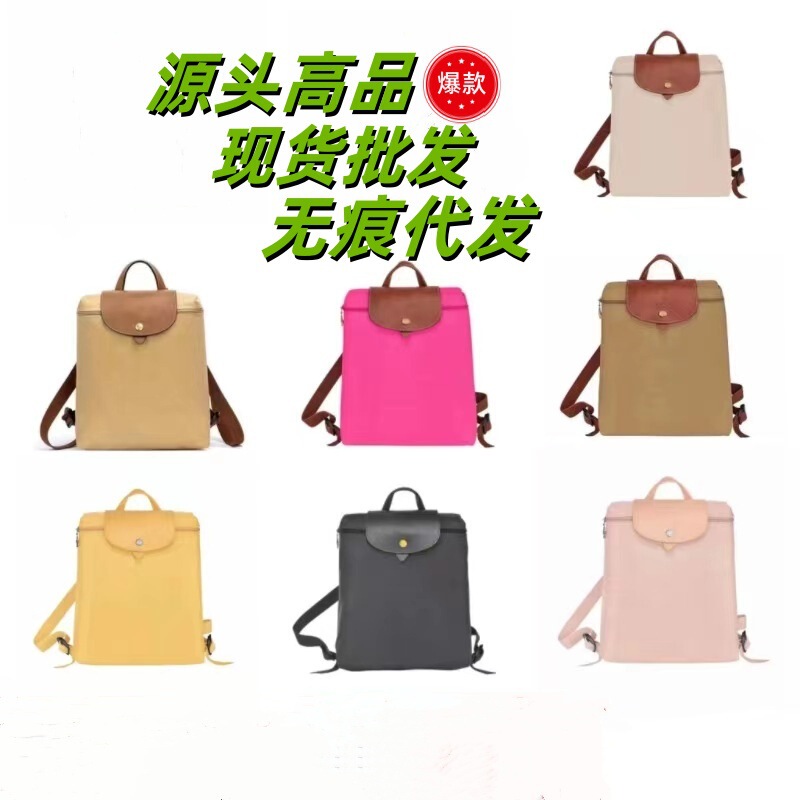 French Longxiang 70Th Anniversary Nylon School Bag Large Capacity Backpack Waterproof Casual Travel Lightweight Women's School Bag Backpack French Longxiang 70Th Anniversary Nylon School Bag Large Capacity Backpack Waterproof Casual Travel Lightweight Women's School Bag Backpack