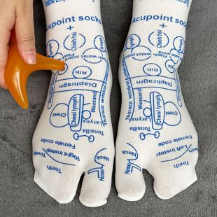 Cross-border Warp socks English cave socks meridian socks Chinese heritage massage socks point stick triangle sparrow