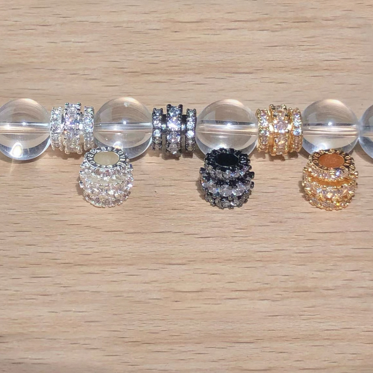 Crystal Accessories 14K Gold-Filled Thick Silver Wheel Spacer Beads Spacer Handmade Bracelet Necklace Beaded Accessories DIY Accessories