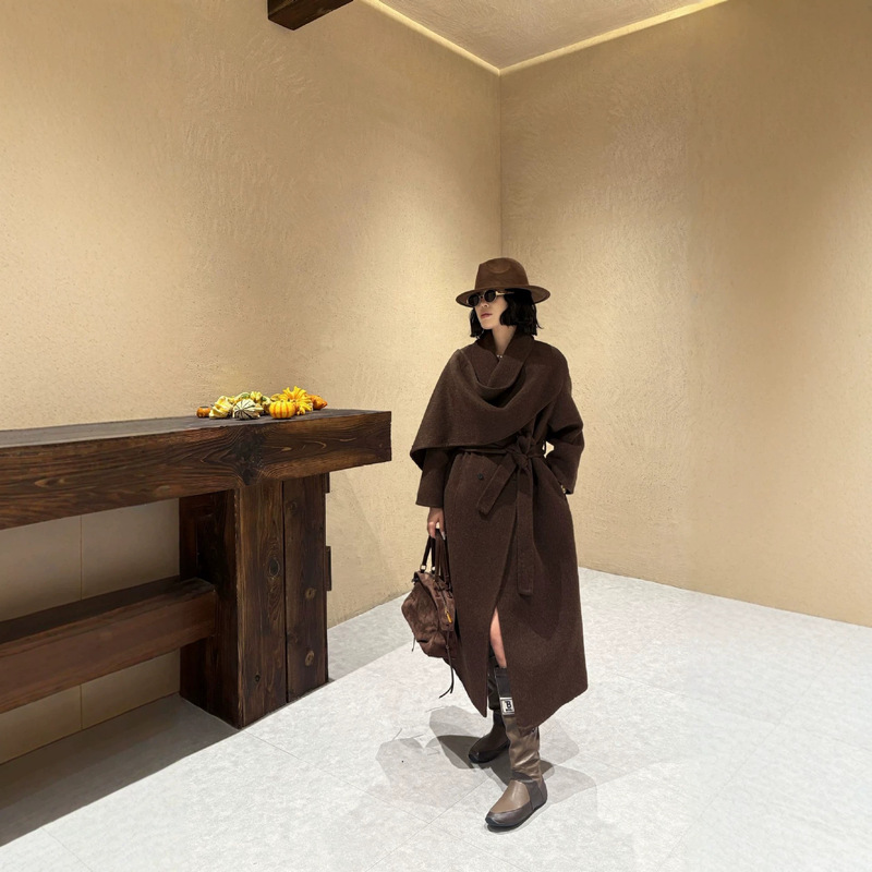 Double-Sided Wool Outwear for Women 2025 Autumn and Winter New Korean Style Loose Large Scarf Long Wool Woolen Outwear for Women Korean